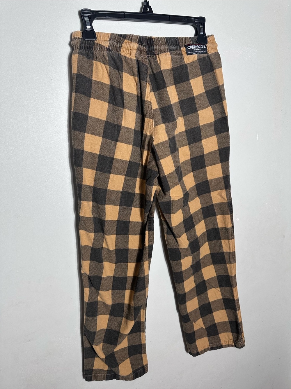 Caribbean Buffalo Plaid Cotton Pants in Black and Tan - Picture 6 of 9